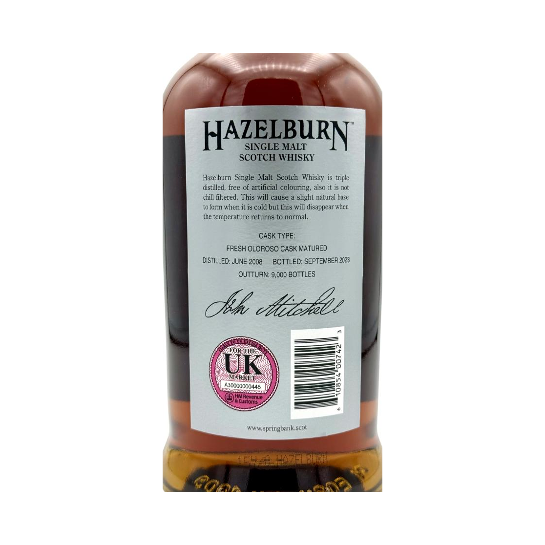 Hazelburn 15 Year Old Oloroso Cask 2008 (2023 Release)