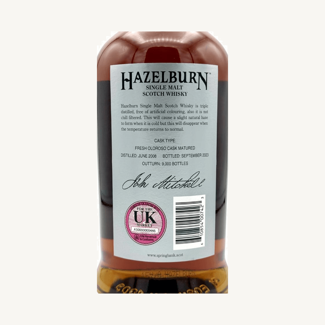 Hazelburn 15 Year Old Oloroso Cask 2008 (2023 Release)